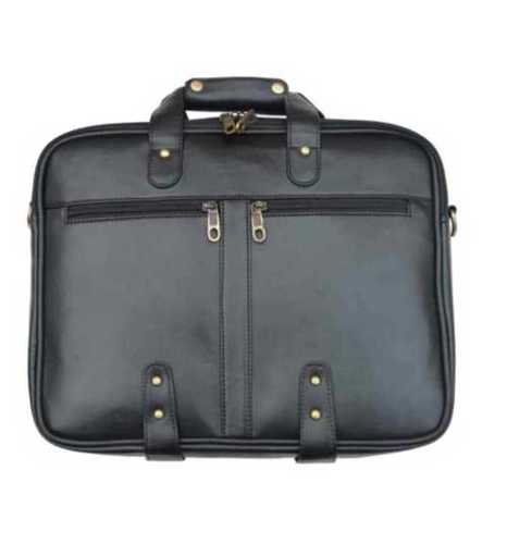 Plain Pure Leather Black Bags Gender: Unisex