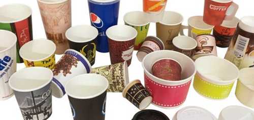 White Disposable Printed Paper Cup 