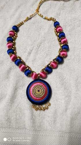 Hand Made Multicolour Silk Thread Necklace