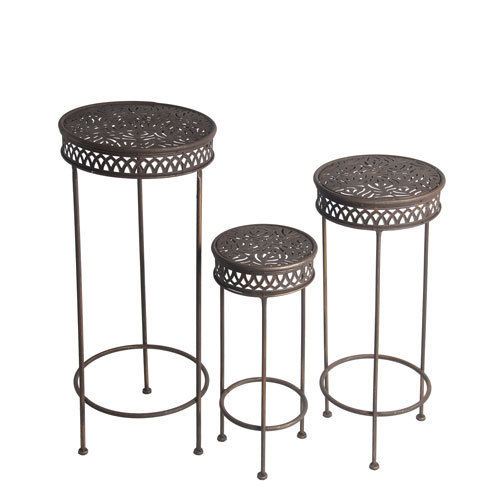 Privilege Dark Bronze Round Plant Stands Set of Three