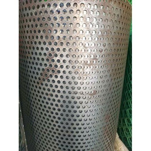 Silver Round Mild Steel Industrial Perforated Sheet