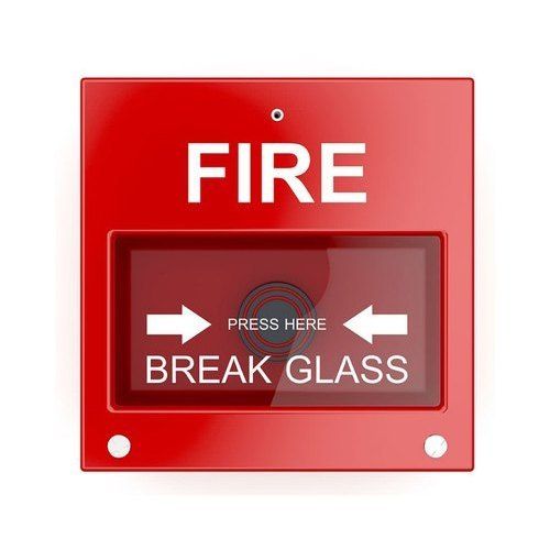 Break Glass Fire Alarm - Mild Steel, Red Color | Easy To Install, Durable, Good Quality, Electric Powered, -50 Degree Celsius Operating Temperature