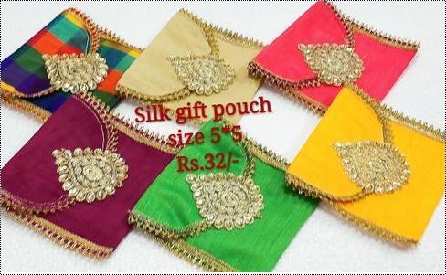 Square Shape Silk Gift Pouch