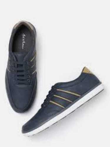 Mens Blue Pu Casual Shoes  Heel Size: Low