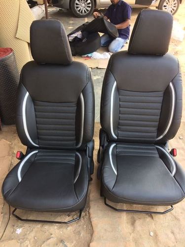 pu leather black color car seat cover at best price in