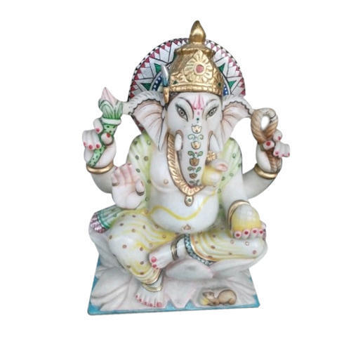 Eco-Friendly Polished Marble Ganesh Statue