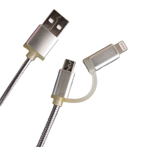 Xpedom स्टील ब्रेडेड डुअल Usb केबल (Android और Iphone)