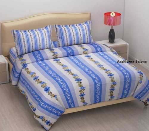 Blue Velvet Printed Bed Sheets 