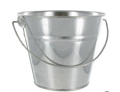 Metal Pail - Shiny Silver Finish | Versatile Crafting, Planting, and Storage Solution