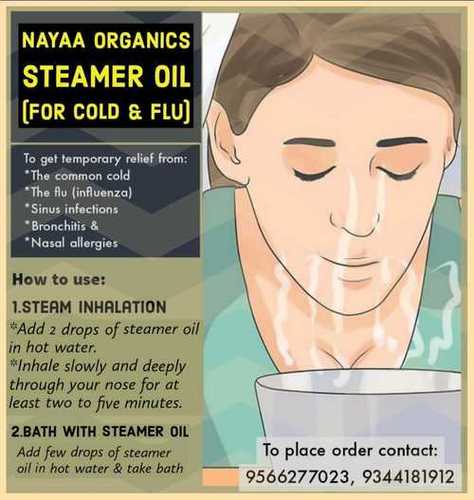 Steamer Oil For Cold And Flu Suitable For: Adults