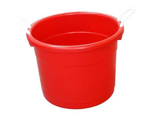 Red Round Shape Plastic Bucket