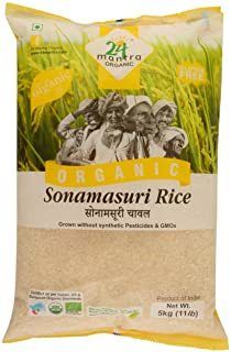 24 Mantra Organic Sonamasuri Raw Rice Polished, 5KG