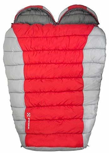 Double Sleeping Bag - Soft-Touch Polyester Shell & Lining | Integrated Headrest, Internal Pockets, Woven Zip Puller