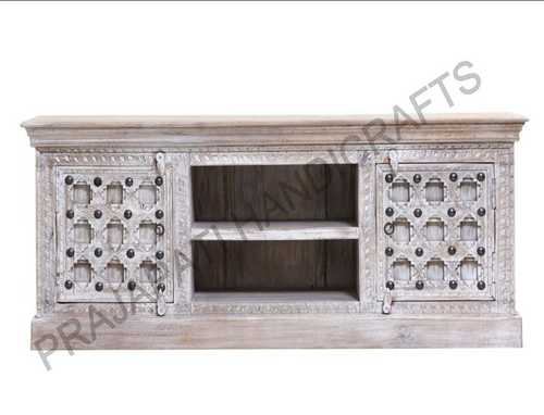 Handmade Wooden Carved Tv Stand