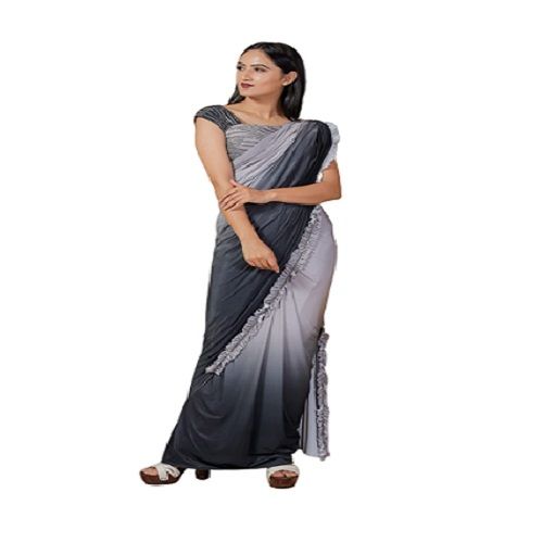 SBSK Women's Zig Zag Grey Stylish Saree