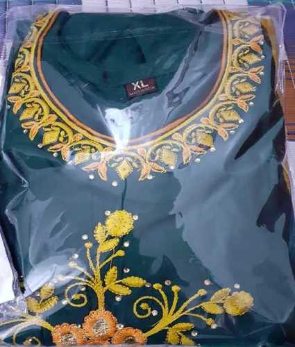 Alluring Embroidered Kurti - Bottle Green Ladies Size S to XXXL | Easy to Wash Lightweight Attractive Design for All Seasons