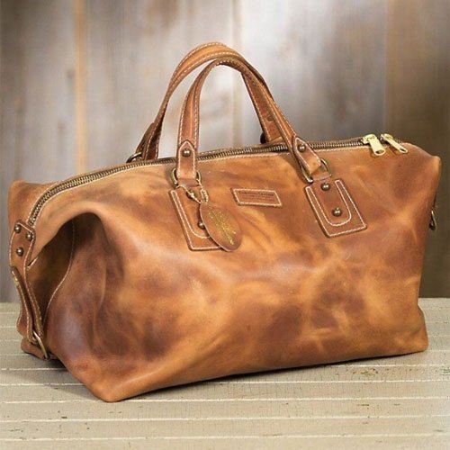 Brown Leather Duffle Bag Gender: Men