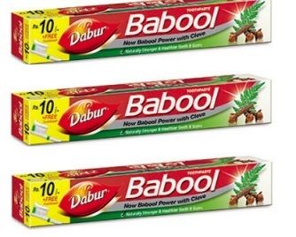 Dabur Babool Toothpaste - Infused with Babool Extract, Strengthens Teeth & Fights Germs for Enhanced Oral Health