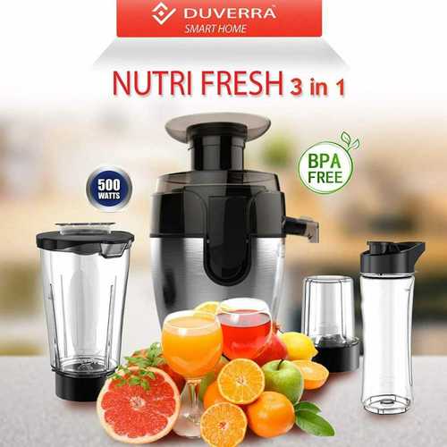 Stainless Steel Nutri Fresh 3 In 1 Juicer 