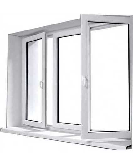 White Upvc Glass Swing Window