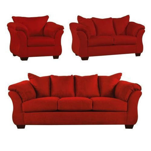 5 Seater Red Bern Sofa Set