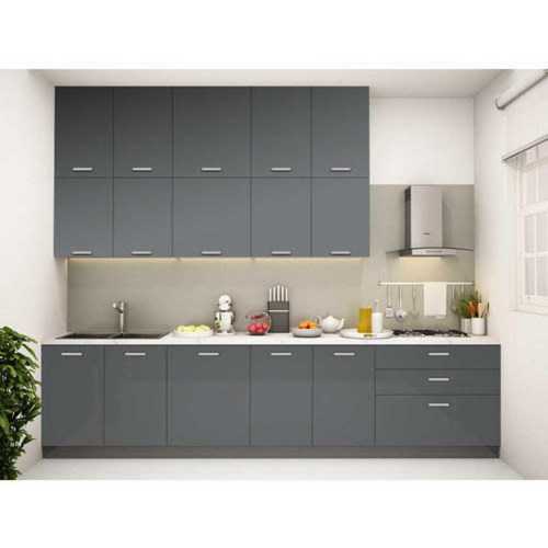 Grey Color Aesthetic Style Modular Kitchen