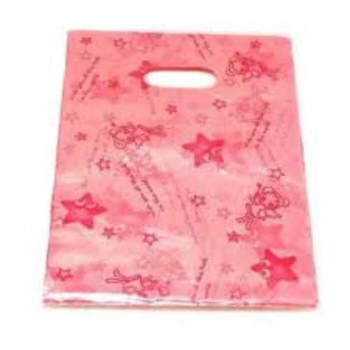 Pink Easy To Carry Plastic Printed Bags