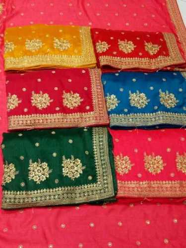 Party Wear Designer Saree - Synthetic Material, Various Colors Available | Attractive Appearance, Shrink Resistant, Wrinkle Free, Skin-Friendly, Impeccable Designs, Trendy Looks