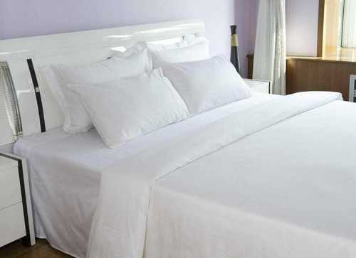 Plain Dyed White Cotton Bed Sheets