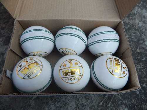 Water Proof Cricket White Round Printed Hard Leather Ball