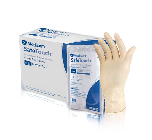 Cream White Latex Surgical Gloves