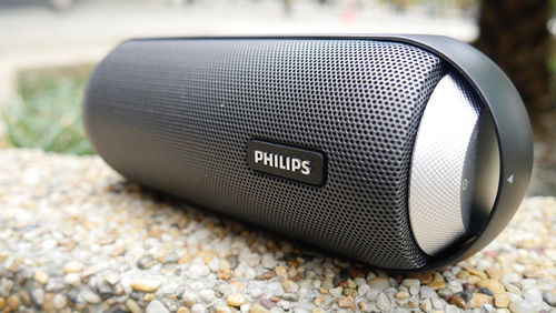 Philips Portable Speaker - 12 W RMS Output Power | Splash-Proof, Compact Design, Built-In Microphone, Rechargeable Battery, Carry Strap