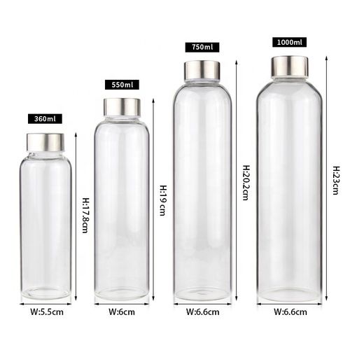 Metal Reusable Glass Bottles