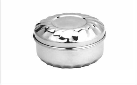 Silver Stainless Steel Round Container