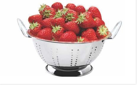 Silver And Brown Stainless Steel Round Fruit Basket