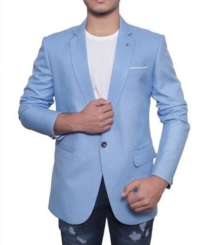 Sky Blue Formal Blazer For Mens