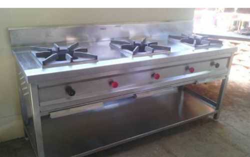 Silver Gas Range Three Burner Chinese