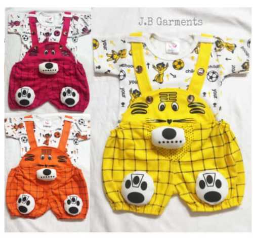 3 Printed Kids Dungaree Set