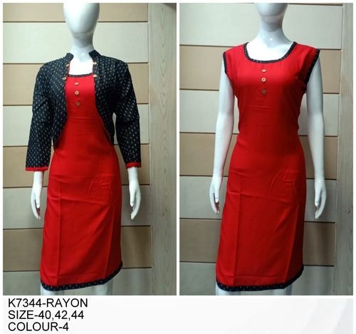 Red Rayon Kurti