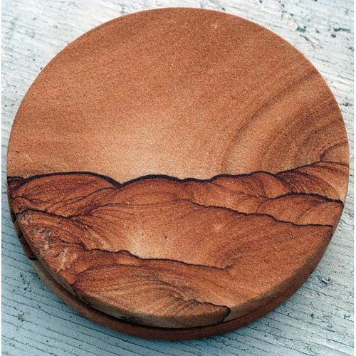 Natural Earth Sandstone Coasters - Square & Round Shapes | Dustproof, Eco Friendly, Waterproof, Long Life, Fine Finishing