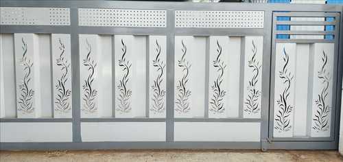 White Modular Printed Steel Gate 