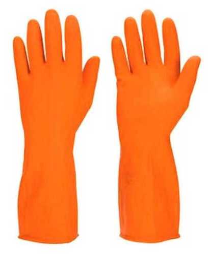 Orange Rubber Hand Gloves