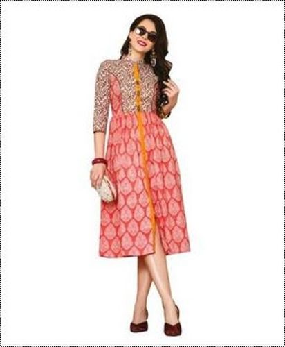 Printed Elegant Look Ladies A Line Kurti