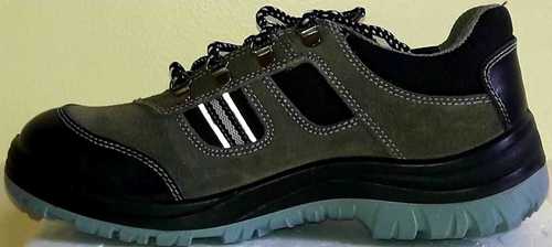 Black Mens Nubuck Safety Shoes