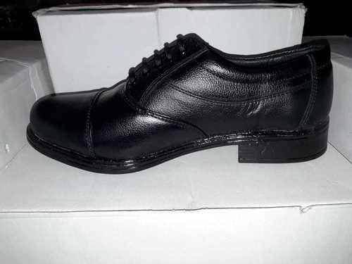 Black High Ankle Leather Shoes