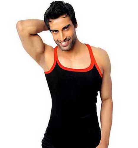 Red Mens Gym Cotton Vest 