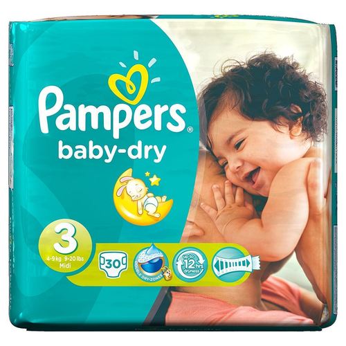 White Baby Dry Diapers (Pampers)