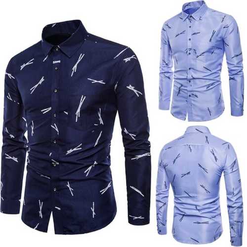 Mens Cotton Full Sleeves Shirt - Printed Design, Comfortable Fit & Skin Friendly, Easily Washable, Available in Multiple Colors