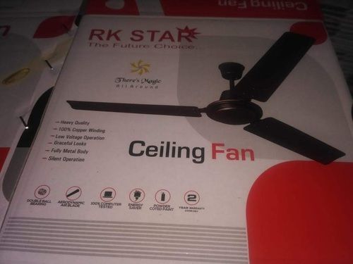 Brown Rk Star Pure Copper Winding Ceiling Fan