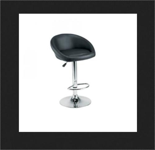 Black Round Plate Base Bar Chair